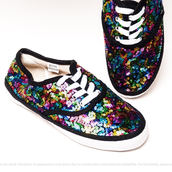 sequin canvas shoes